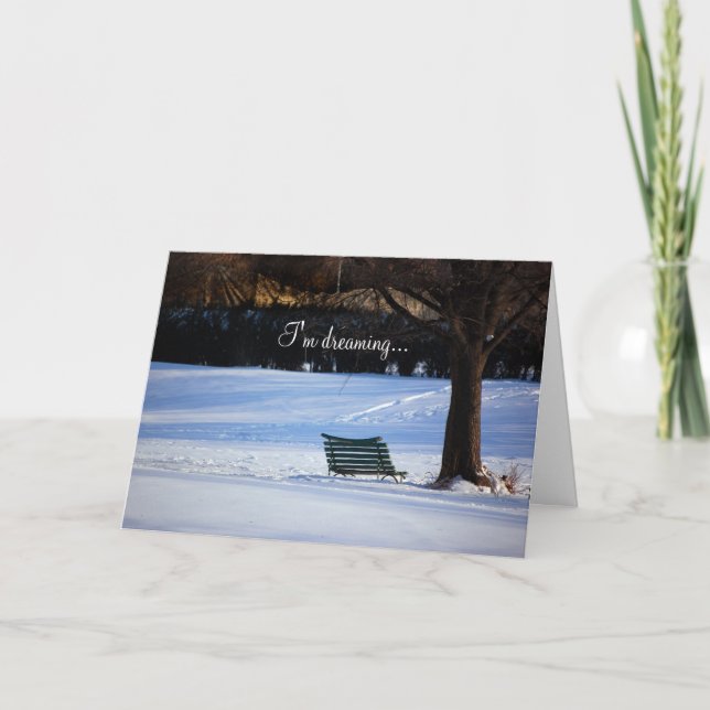 Cartão de Natal Snowy Bench (Frente)