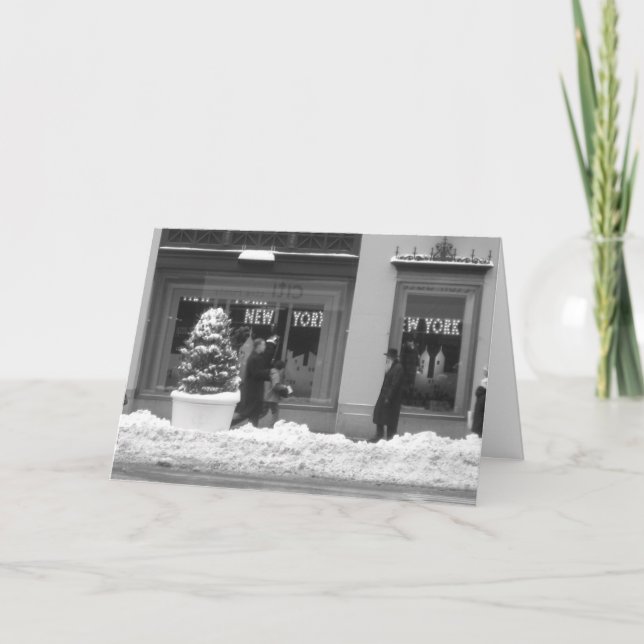 Cartão de Natal Snowy New York (Frente)