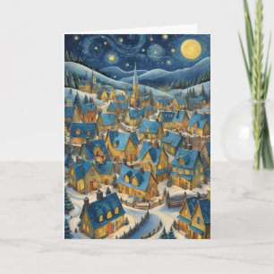 Cartão de Natal Starry Night com Mensagem Personal