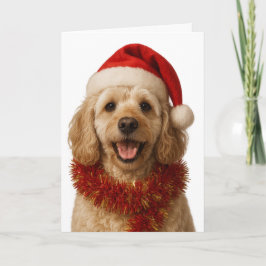 Cartão de Natal super fofo de Cockerpoo creme