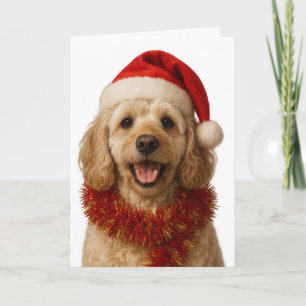 Cartão de Natal super fofo de Cockerpoo creme
