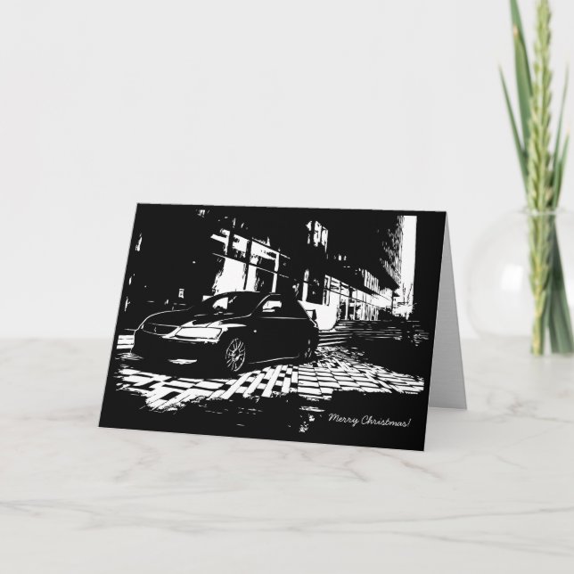 Cartão de Natal temático do carro de EVO IX (Frente)
