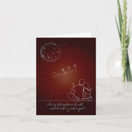 Cartão de Natal Tradicional, Vermelho, Casal, Papa