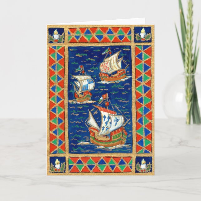 Cartão de Natal - Três Navios (Frente)