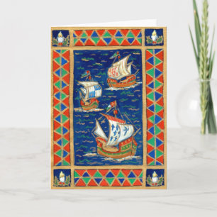 Cartão de Natal - Três Navios