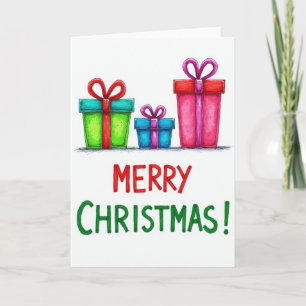 Cartão de Natal Trio de Presentes Vibrantes