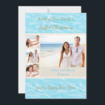 Cartão de Natal Tropical Beach<br><div class="desc">Cartão de Natal Tropical Beach. Coloque fotos em um quadrado. É fácil personalizar. Cartão de Natal Tropical Beach. Capturar o Espírito da Serenidade Costeira com nosso Cartão de Natal de Beachy. Abrace o calor e a tranquilidade da costa. Possui uma praia e um fundo oceânico impressionantes. Este cartão expele uma...</div>