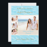 Cartão de Natal Tropical Beach<br><div class="desc">Cartão de Natal Tropical Beach. Substitua suas próprias fotos. Fotos laterais foram cortadas em um quadrado.</div>