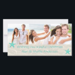Cartão de Natal Tropical Beach<br><div class="desc">Cartão de Natal Tropical Beach com três fotos. Coloque as fotos em quadrados. Fácil de personalizar. Cartão de Natal Tropical Beach. Substitua por sua própria foto. Cartão de Natal Tropical Beach. Capturar o Espírito da Serenidade Costeira com nosso Cartão de Natal de Beachy. Abrace o calor e a tranquilidade da...</div>