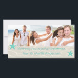 Cartão de Natal Tropical Beach<br><div class="desc">Cartão de Natal Tropical Beach com três fotos. Coloque as fotos em quadrados. Fácil de personalizar. Cartão de Natal Tropical Beach. Substitua por sua própria foto. Cartão de Natal Tropical Beach. Capturar o Espírito da Serenidade Costeira com nosso Cartão de Natal de Beachy. Abrace o calor e a tranquilidade da...</div>