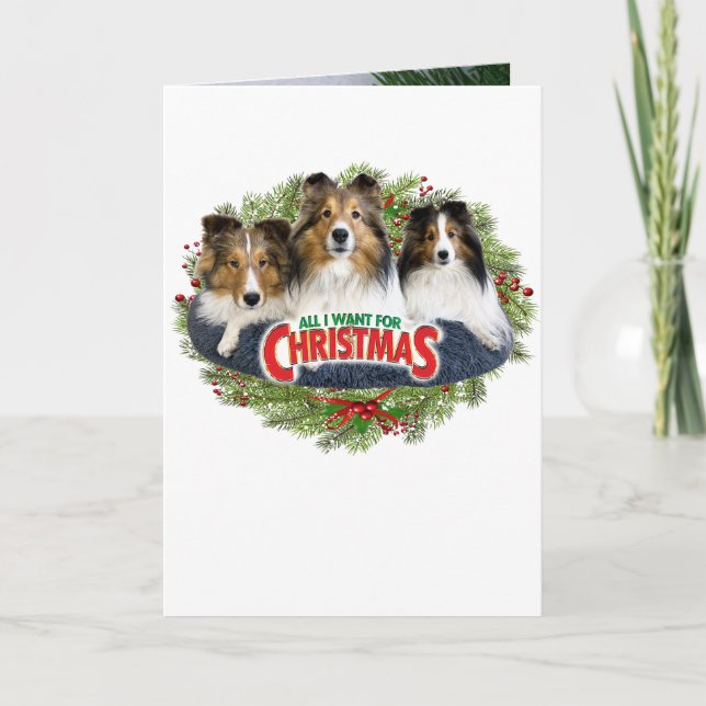 Cartão de Natal "Tudo o que quero para o Natal" (Frente)