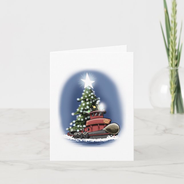 Cartão de Natal Tugboat (Frente)