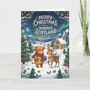 Cartão de Natal Vaca das Terras Altas da Bonnie Es