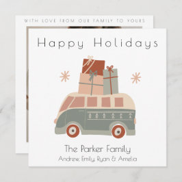Cartão de Natal Van Flat Holiday