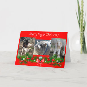 Cartão de Natal Vegan feliz