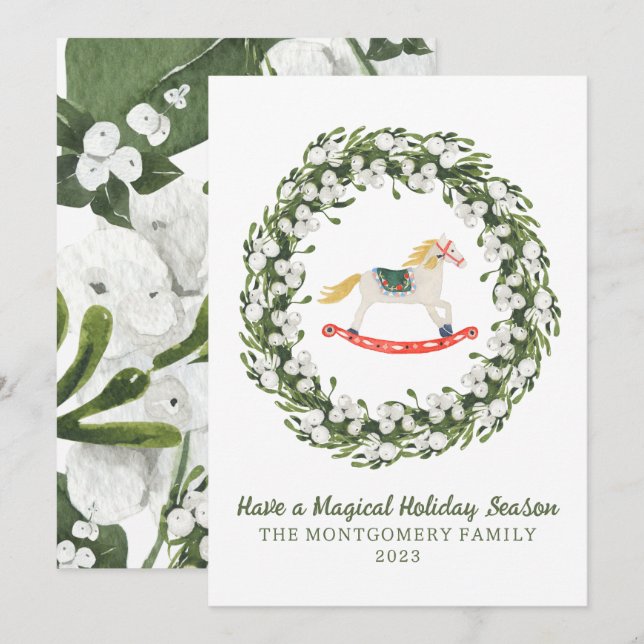 Cartão de Natal Verde do Ballet O Quebra-Nozes (Frente/Verso)