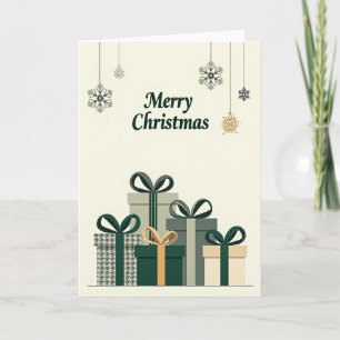 Cartão de Natal Verde Elegante