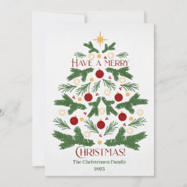 Cartão de Natal Verde Moderno