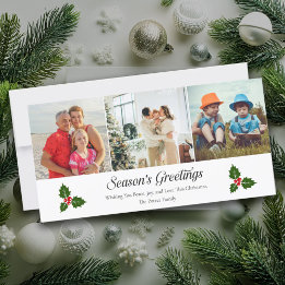 Cartão de Natal verde, preto e branco