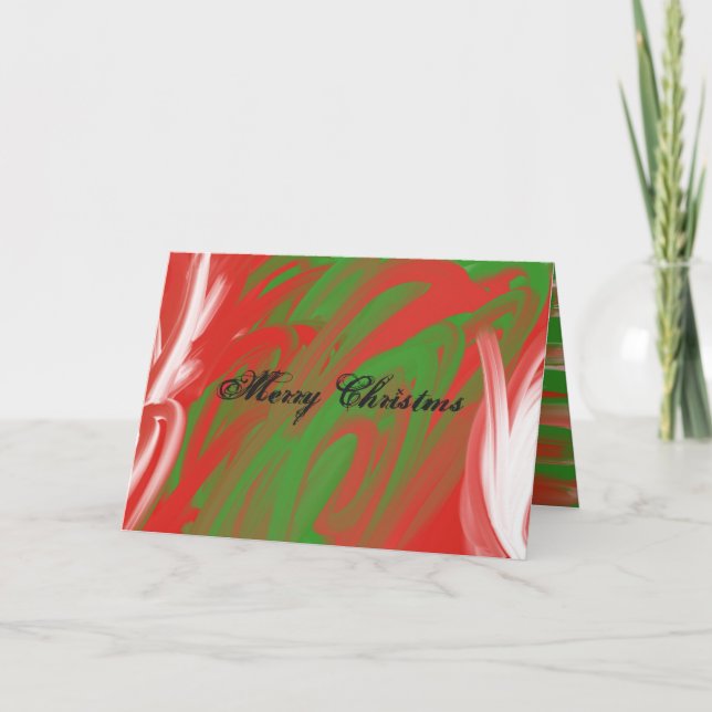 Cartão de Natal Vermelho e Verde (Frente)