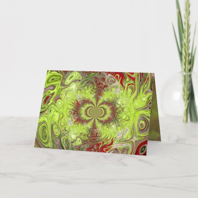 Cartão de Natal Vermelho e Verde (Frente)