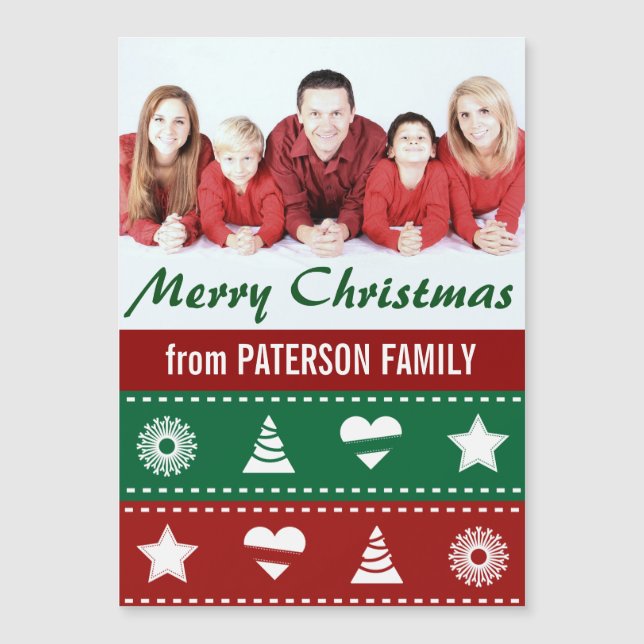 Cartão de Natal Vermelho e Verde (Frente)