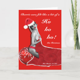 Cartão de Natal Vermelho Engraçado e Indecente com
