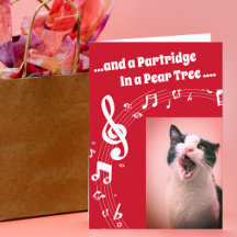 Cartão de Natal Vermelho SINGing Humor Song