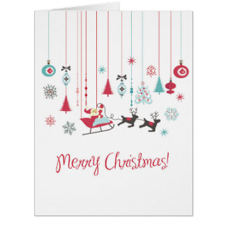 Cartão de Natal Vermelhos e Azuis grandes