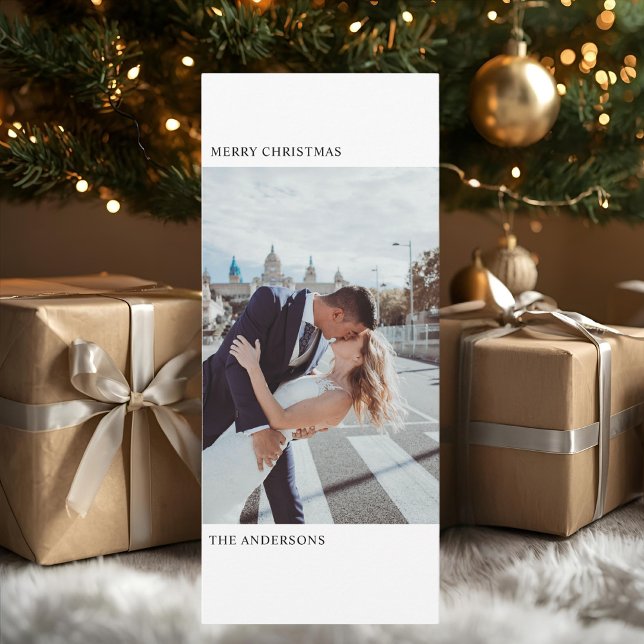 "Cartão de Natal Vertical Minimalista Elegante (Criador carregado)