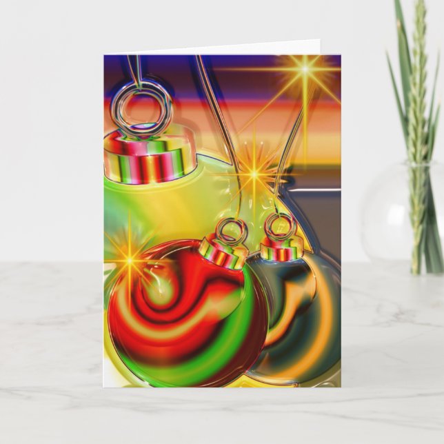 Cartão de Natal vetorial com ornamentos (Frente)