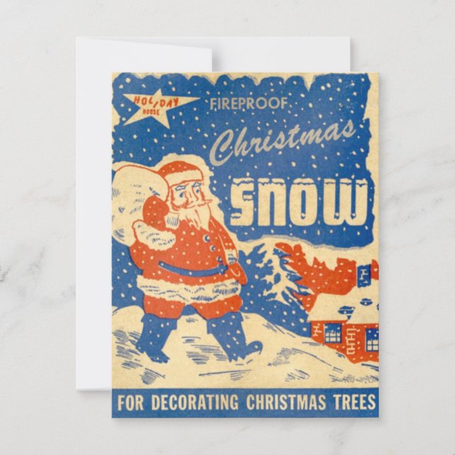 Cartão de Natal Vintage à Prova de Fogo do Papai N (Frente)
