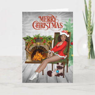 Cartão de Natal Vintage Afro-Americano
