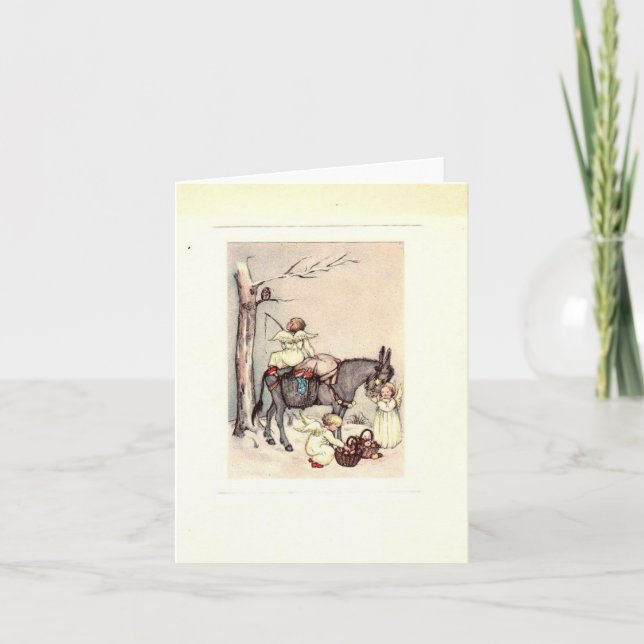 Cartão de Natal Vintage Angels (Frente)