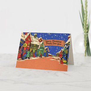 Cartão de Natal Vintage Art Deco