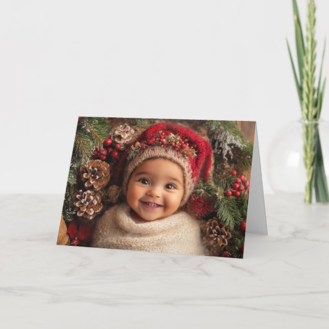 Cartão de Natal Vintage Baby (Frente)