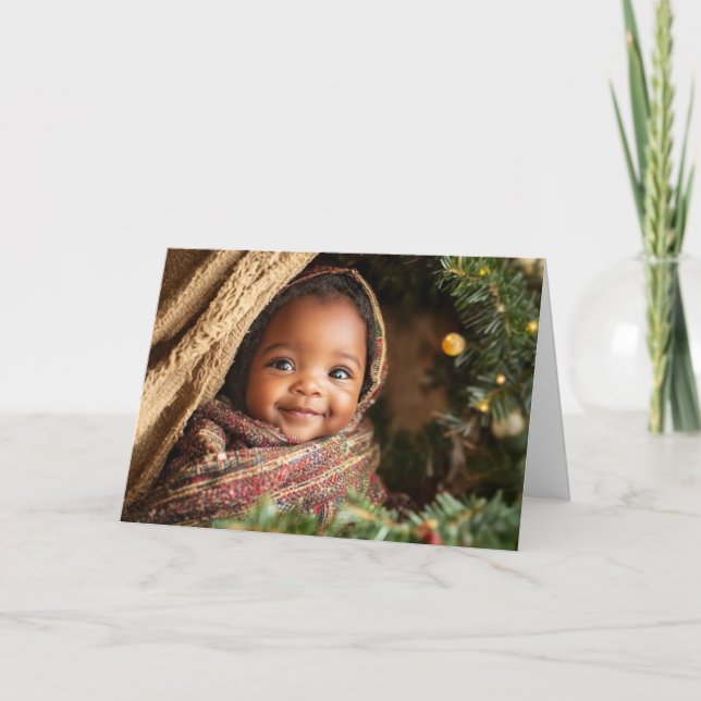 Cartão de Natal Vintage Baby (Frente)