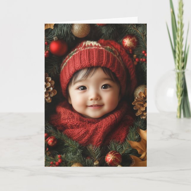 Cartão de Natal Vintage Baby (Frente)