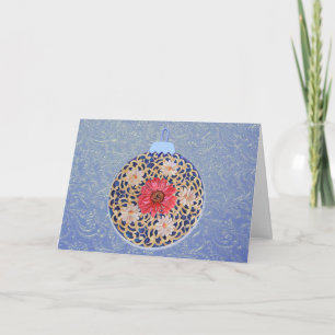 Cartão de Natal Vintage Daisy Floral Ornament