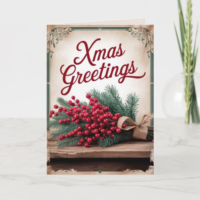 Cartão de Natal Vintage EDITABLE (Frente)