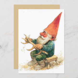 Cartão de Natal Vintage Gnome Férias