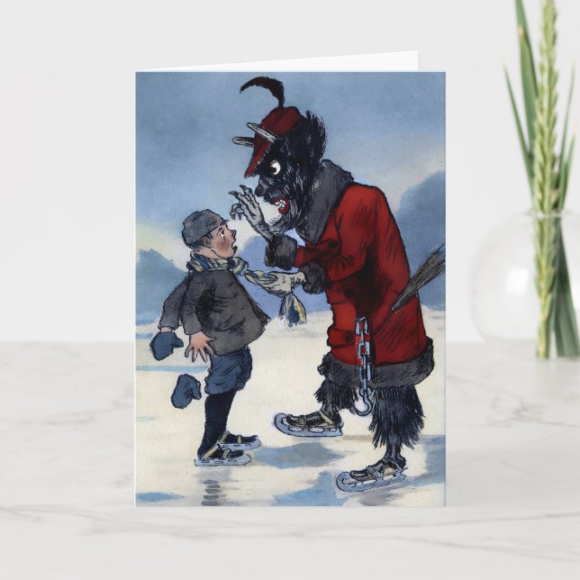 Cartão de Natal Vintage Krampus (Frente)