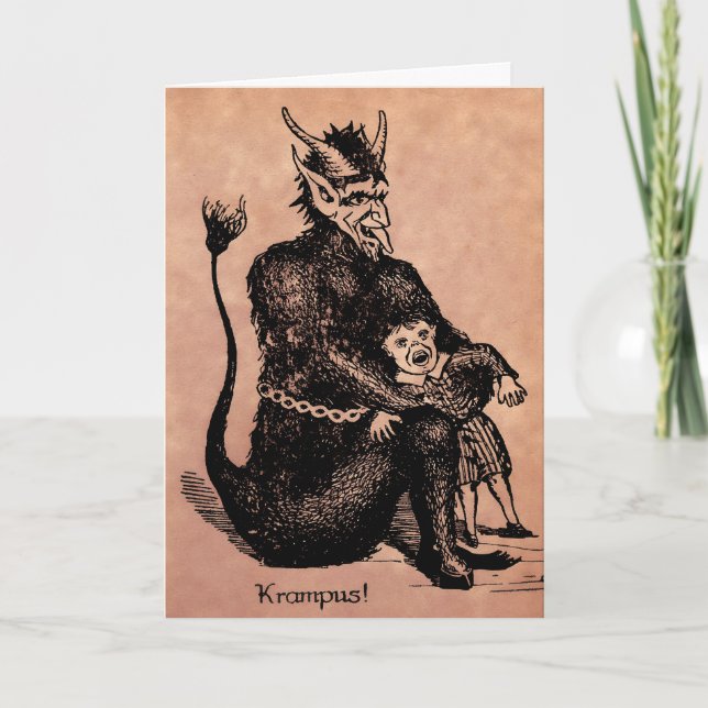 Cartão de Natal Vintage Krampus (Frente)