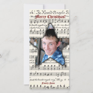 Cartão de Natal Vintage Music Western Star