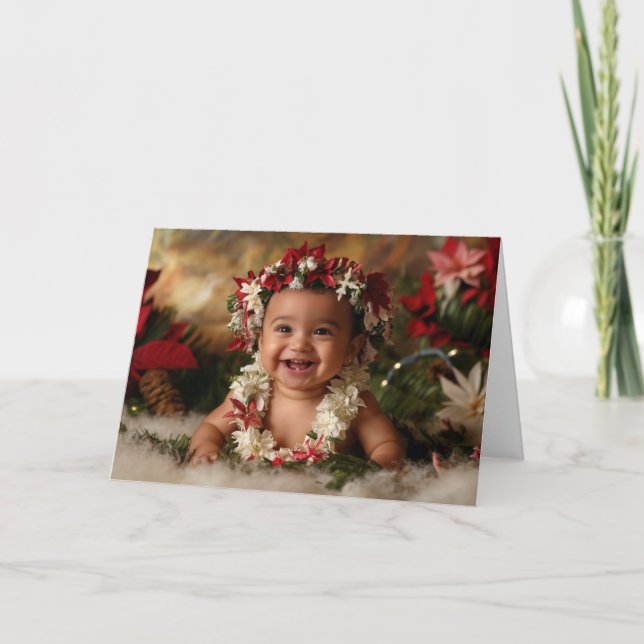 Cartão de Natal Vintage para Bebê (Frente)
