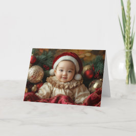 Cartão de Natal Vintage para Bebê