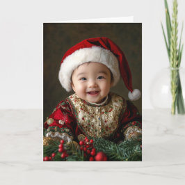 Cartão de Natal Vintage para Bebê