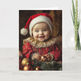 Cartão de Natal Vintage para Bebê