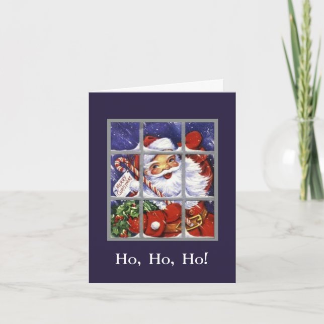 Cartão de Natal Vintage Santa Claus (Frente)