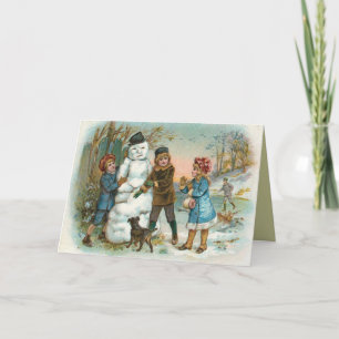 Cartão de Natal vitoriano de inverno